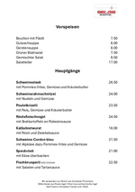 Speisekarte